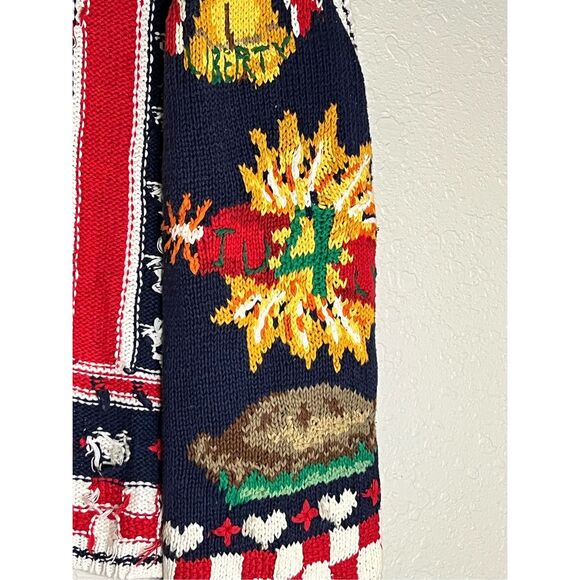 Signature By Northern Isles American 4th Of July Hand Knit Sweater Vest M - Picture 4 of 8